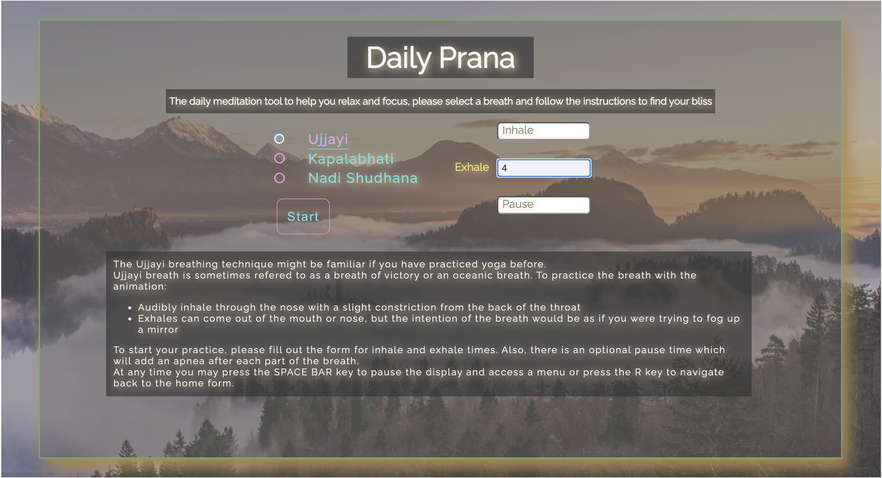 dailyprana screenshot